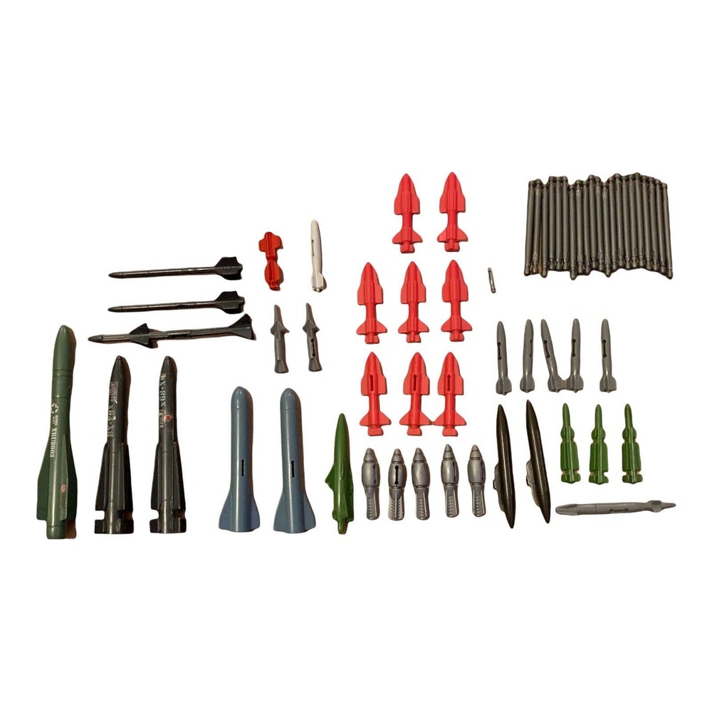 Lot of Assorted G.J. Joe Missiles, Rockets & Bombs 1980s, 90s, & 2000s